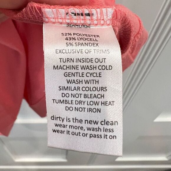 Horny Toad Women’s Large Coral Pink Athletic Mini Tennis Dress Sleeveless Seahor - Picture 12 of 14